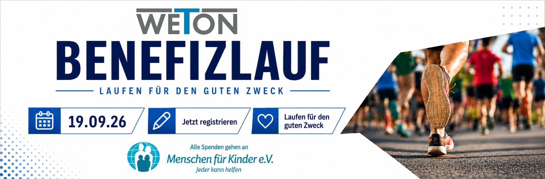 WETON Benefizlauf – 19.09.26 – Jetzt registrieren – Laufen für den guten Zweck
